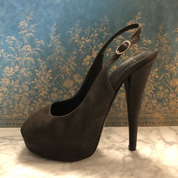 Giuseppe Zanotti Slingback Peeptoe Platform Pumps - Picture 1 of 8